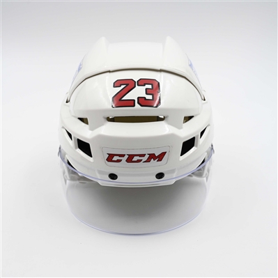 Kurtis MacDermid - Game-Worn White, CCM Helmet w/ Oakley Shield - 2024-25 NHL Regular Season  