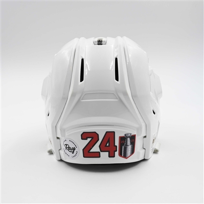 Seamus Casey - Game-Worn White, Bauer Helmet w/ Oakley Shield - 2024-25 NHL Regular Season and 2025 Stanley Cup Playoffs