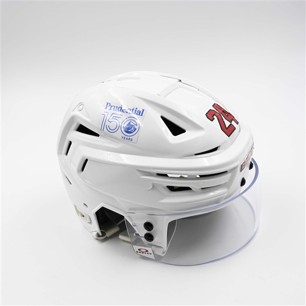 Seamus Casey - Game-Worn White, Bauer Helmet w/ Oakley Shield - 2024-25 NHL Regular Season and 2025 Stanley Cup Playoffs