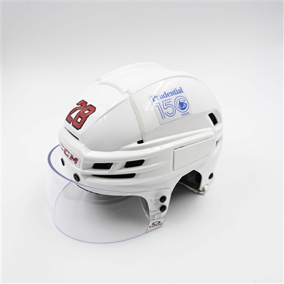 Timo Meier - Game-Worn White, CCM Helmet w/ Oakley Shield - 2024-25 NHL Regular Season and 2025 Stanley Cup Playoffs