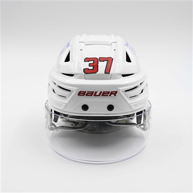 Justin Dowling - Game-Worn White, Bauer Helmet w/ Bauer Shield - 2024-25 NHL Regular Season and 2025 Stanley Cup Playoffs