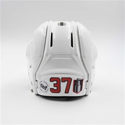 Justin Dowling - Game-Worn White, Bauer Helmet w/ Bauer Shield - 2024-25 NHL Regular Season and 2025 Stanley Cup Playoffs