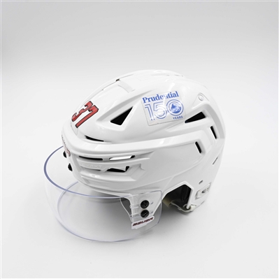 Justin Dowling - Game-Worn White, Bauer Helmet w/ Bauer Shield - 2024-25 NHL Regular Season and 2025 Stanley Cup Playoffs