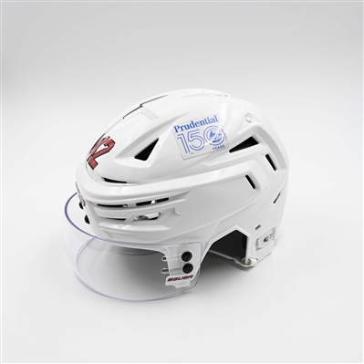 Curtis Lazar - Game-Worn White, Bauer Helmet w/ Bauer Shield - 2024-25 NHL Regular Season  