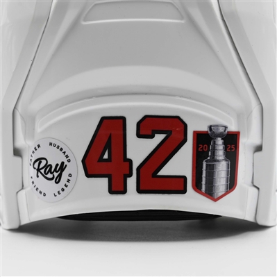 Curtis Lazar - Game-Worn White, Bauer Helmet w/ Bauer Shield - 2024-25 NHL Regular Season  