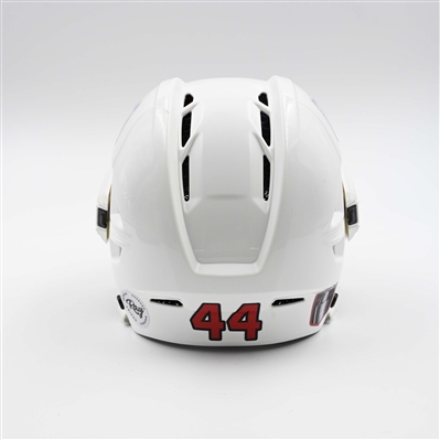 Dennis Cholowski - Game-Worn White, CCM Helmet w/ Oakley Shield - 2024-25 NHL Regular Season and 2025 Stanley Cup Playoffs