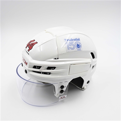 Dennis Cholowski - Game-Worn White, CCM Helmet w/ Oakley Shield - 2024-25 NHL Regular Season and 2025 Stanley Cup Playoffs