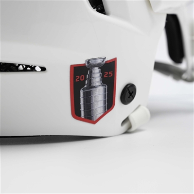 Dennis Cholowski - Game-Worn White, CCM Helmet w/ Oakley Shield - 2024-25 NHL Regular Season and 2025 Stanley Cup Playoffs