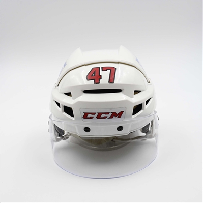 Paul Cotter - Game-Worn White, CCM Helmet w/ Oakley Shield - 2024-25 NHL Regular Season and 2025 Stanley Cup Playoffs