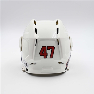 Paul Cotter - Game-Worn White, CCM Helmet w/ Oakley Shield - 2024-25 NHL Regular Season and 2025 Stanley Cup Playoffs