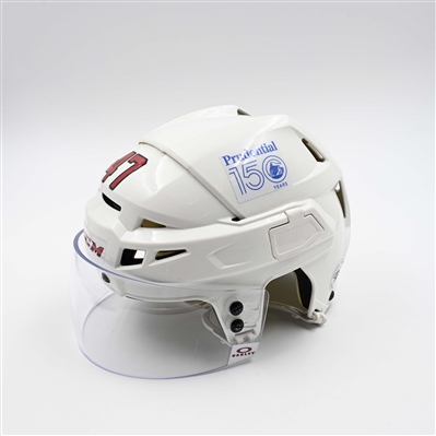 Paul Cotter - Game-Worn White, CCM Helmet w/ Oakley Shield - 2024-25 NHL Regular Season and 2025 Stanley Cup Playoffs