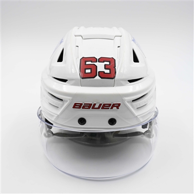 Jesper Bratt - Game-Worn White, Bauer Helmet w/ Bauer Shield - 2024-25 NHL Regular Season and 2025 Stanley Cup Playoffs