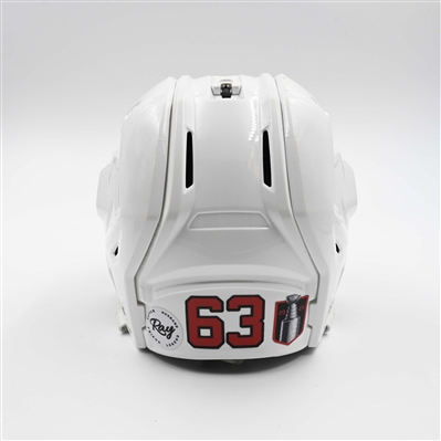 Jesper Bratt - Game-Worn White, Bauer Helmet w/ Bauer Shield - 2024-25 NHL Regular Season and 2025 Stanley Cup Playoffs