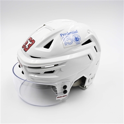 Jesper Bratt - Game-Worn White, Bauer Helmet w/ Bauer Shield - 2024-25 NHL Regular Season and 2025 Stanley Cup Playoffs