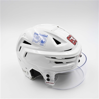 Jesper Bratt - Game-Worn White, Bauer Helmet w/ Bauer Shield - 2024-25 NHL Regular Season and 2025 Stanley Cup Playoffs
