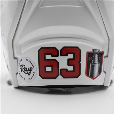 Jesper Bratt - Game-Worn White, Bauer Helmet w/ Bauer Shield - 2024-25 NHL Regular Season and 2025 Stanley Cup Playoffs
