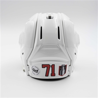 Jonas Siegenthaler - Game-Worn White, Bauer Helmet w/ Bauer Shield - 2024-25 NHL Regular Season and 2025 Stanley Cup Playoffs