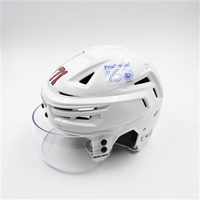 Jonas Siegenthaler - Game-Worn White, Bauer Helmet w/ Bauer Shield - 2024-25 NHL Regular Season and 2025 Stanley Cup Playoffs