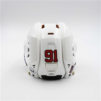 Dawson Mercer - Game-Worn White, CCM Helmet w/ Oakley Shield - 2024-25 NHL Regular Season and 2025 Stanley Cup Playoffs