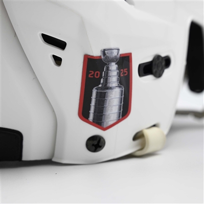 Dawson Mercer - Game-Worn White, CCM Helmet w/ Oakley Shield - 2024-25 NHL Regular Season and 2025 Stanley Cup Playoffs