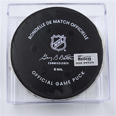 Evgeni Malkin - Pittsburgh Penguins - Goal Puck - April 11, 2025 vs. New Jersey Devils (Devils Logo)