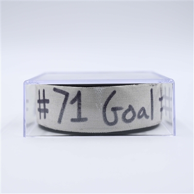 Evgeni Malkin - Pittsburgh Penguins - Goal Puck - April 11, 2025 vs. New Jersey Devils (Devils Logo)