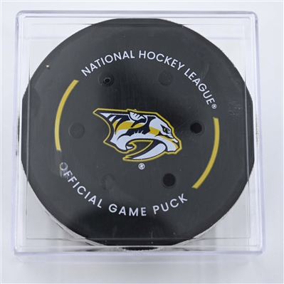 Jonathan Marchessault - Nashville Predators - Goal Puck - April 16, 2025 vs. Dallas Stars (Predators Logo)