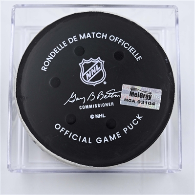 Mason Marchment - Dallas Stars - Goal Puck - April 16, 2025 vs. Nashville Predators (Predators Logo)