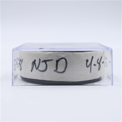 Timo Meier - New Jersey Devils - Goal Puck - April 8, 2025 vs. Boston Bruins (Devils Logo)