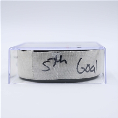 Timo Meier - New Jersey Devils - Goal Puck - April 8, 2025 vs. Boston Bruins (Devils Logo)