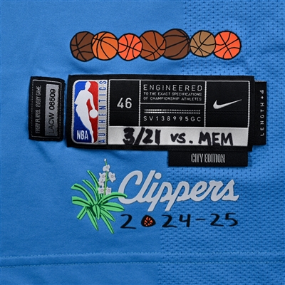 Patty Mills - Los Angeles Clippers - City Edition Jersey - Worn 3/21/2025 - Dressed, Did Not Play (DNP) - 2024-25 NBA Season