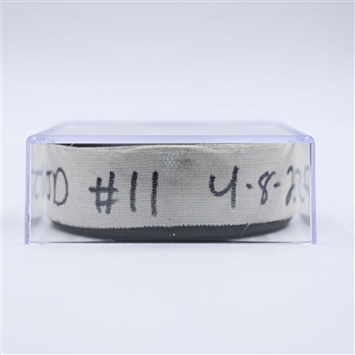 Stefan Noesen - New Jersey Devils - Goal Puck - April 8, 2025 vs. Boston Bruins (Devils Logo)