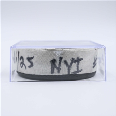 Kyle Palmieri - New York Islanders - Goal Puck - April 8, 2025 vs. Nashville Predators (Predators Logo)