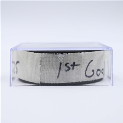 David Pastrnak - Boston Bruins - Goal Puck - April 8, 2025 vs. New Jersey Devils (Devils Logo)
