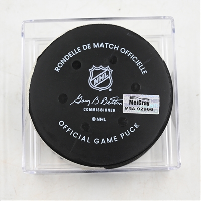 JJ Peterka - Buffalo Sabres - Goal Puck - March 29, 2025 vs. Philadelphia Flyers (Flyers Logo)