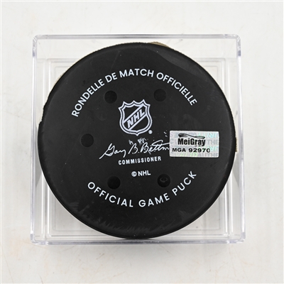 Ryan Poehling - Philadelphia Flyers - Goal Puck - March 29, 2025 vs. Buffalo Sabres (Flyers Logo)
