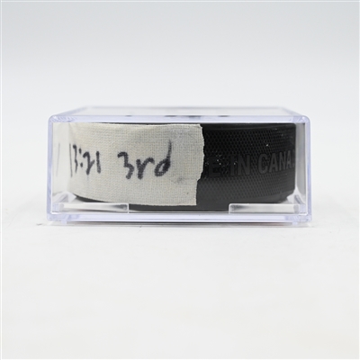 Ryan Poehling - Philadelphia Flyers - Goal Puck - March 29, 2025 vs. Buffalo Sabres (Flyers Logo)
