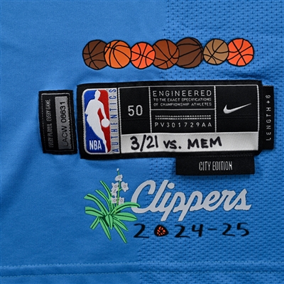 Norman Powell - Los Angeles Clippers - City Edition Jersey - Worn 3/21/2025 - 2024-25 NBA Season