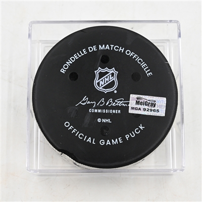 Jack Quinn - Buffalo Sabres - Goal Puck - March 29, 2025 vs. Philadelphia Flyers (Flyers Logo)