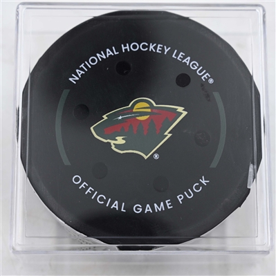 Marco Rossi - Minnesota Wild - Goal Puck - April 24, 2025 vs. Vegas Golden Knights - 2025 Stanley Cup Playoffs, Round 1, Game 3 (Wild Logo)