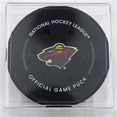 Marco Rossi - Minnesota Wild - Goal Puck - April 26, 2025 vs. Vegas Golden Knights - 2025 Stanley Cup Playoffs, Round 1, Game 4 (Wild Logo)