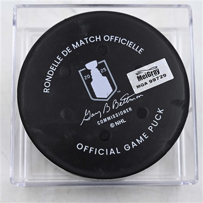 Nicolas Roy - Vegas Golden Knights - Goal Puck - April 26, 2025 vs. Minnesota Wild - 2025 Stanley Cup Playoffs, Round 1, Game 4 (Wild Logo)