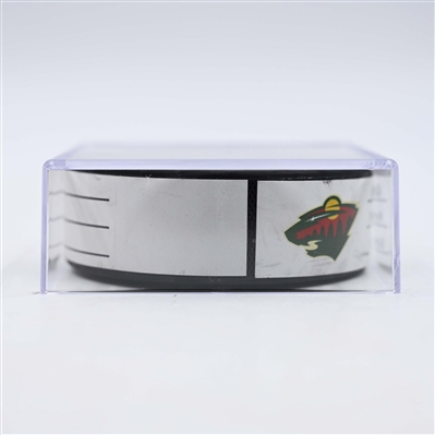 Nicolas Roy - Vegas Golden Knights - Goal Puck - April 26, 2025 vs. Minnesota Wild - 2025 Stanley Cup Playoffs, Round 1, Game 4 (Wild Logo)