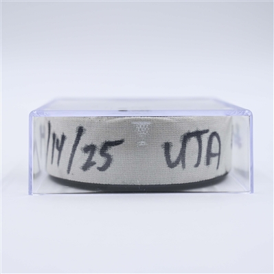 Nick Schmaltz - Utah Hockey Club - Goal Puck - April 14, 2025 vs. Nashville Predators (Predators Logo)