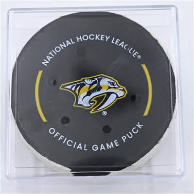 Maxim Tsyplakov - New York Islanders - Goal Puck - April 8, 2025 vs. Nashville Predators (Predators Logo)