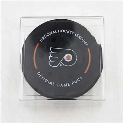Sean Couturier - Philadelphia Flyers - Goal Puck - March 27, 2025 vs. Montreal Canadiens (Flyers Logo)