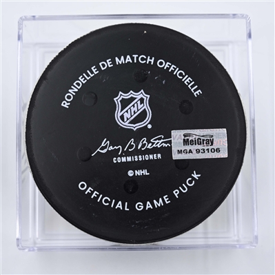 Jakub Vrana - Nashville Predators - Goal Puck - April 16, 2025 vs. Dallas Stars (Predators Logo)